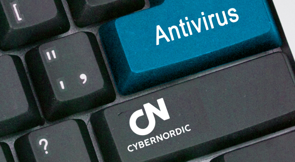 Tastatur med antivirus-knap som symbol på traditionel sikkerhed sammenlignet med EDR